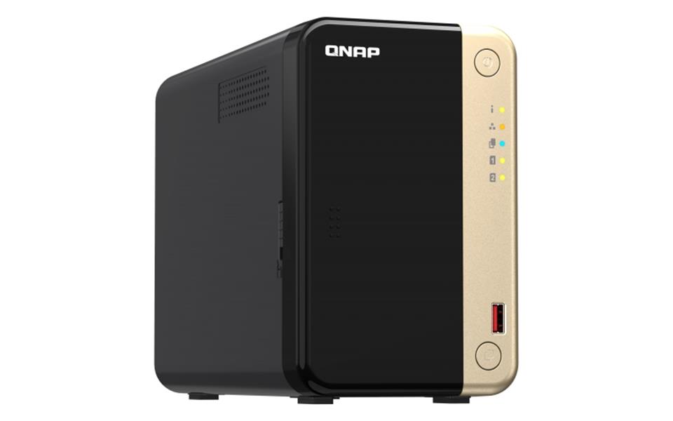 QNAP TS-264 NAS Tower Ethernet LAN Zwart, Goud N5095