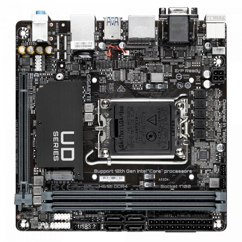 Gigabyte H610I DDR4 moederbord Intel H610 Express LGA 1700 mini ITX