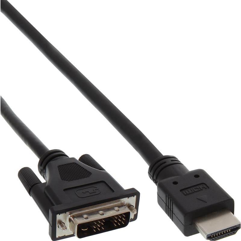 InLine HDMI-DVI kabel HDMI Male naar DVI Male 18 1 zwart 0 5m