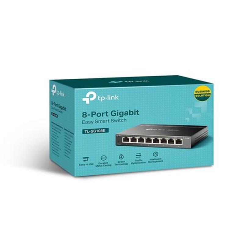 TP-LINK TL-SG108E netwerk-switch Unmanaged L2 Gigabit Ethernet (10/100/1000) Zwart