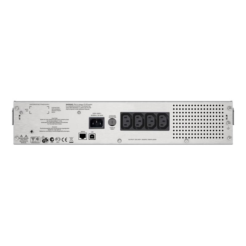 APC Smart-UPS SMC1000I-2U Noodstroomvoeding - 4x C13, USB, Rack Mountable, 1000VA