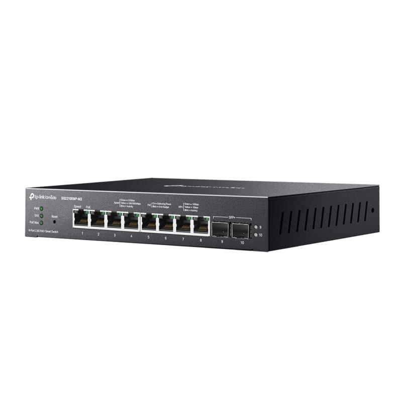 TP-Link Omada SG2210XMP-M2 netwerk-switch Managed L2/L2+ 2.5G Ethernet (100/1000/2500) Power over Ethernet (PoE) Zwart