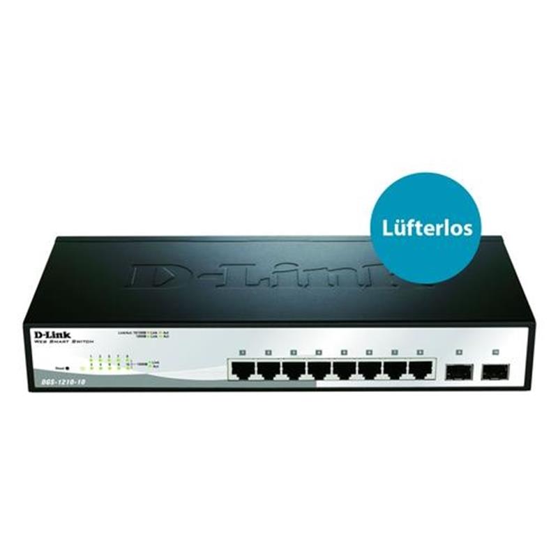 D-Link DGS-1210-10 netwerk-switch Managed L2 Gigabit Ethernet (10/100/1000) 1U Zwart, Grijs