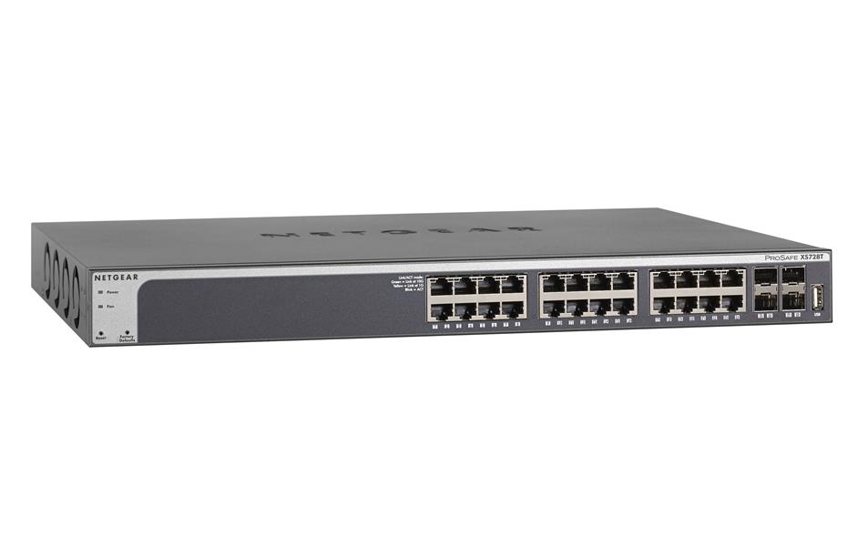 Netgear ProSAFE Smart Switch - XS728T - 24 x 10 Gigabit Ethernet- en 4 dedicated SFP+ poorten