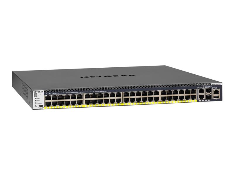 NETGEAR ProSAFE Managed Switch - GSM4352PB - Stackable platform met 48 PoE+ poorten + 2 x SFP+ en 2 x 10GBASE-T poorten (1000W PSU)