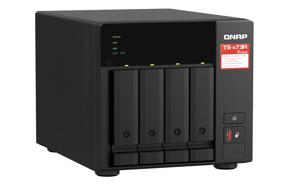 QNAP TS-473A + QSW-1105-5T Bundle Pack NAS Tower Ethernet LAN Zwart V1500B