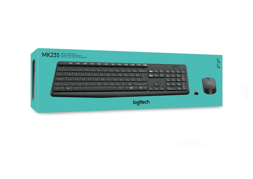 Logitech MK235 toetsenbord RF Draadloos QWERTY US International Grijs