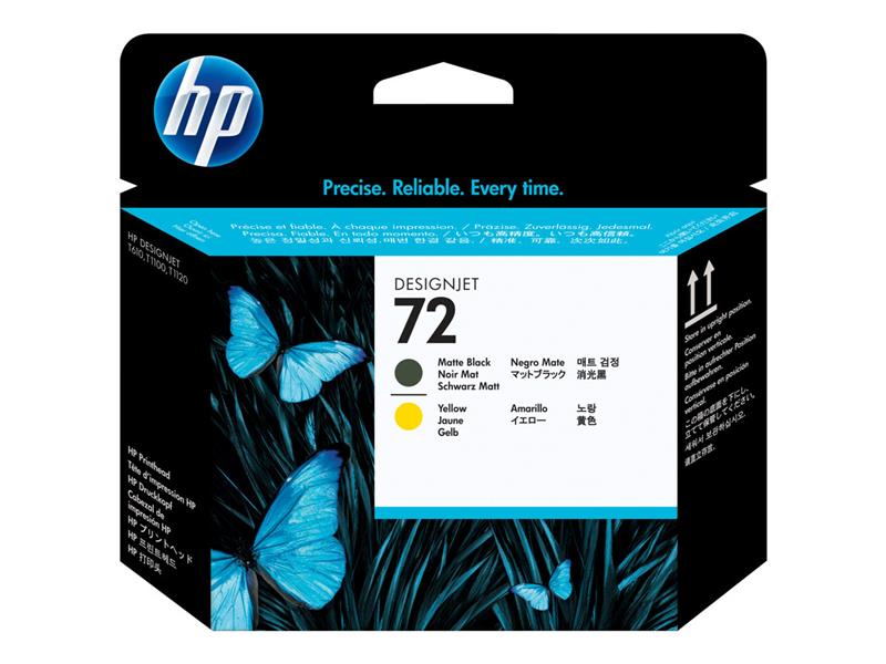 HP 72 matzwarte/gele DesignJet printkop