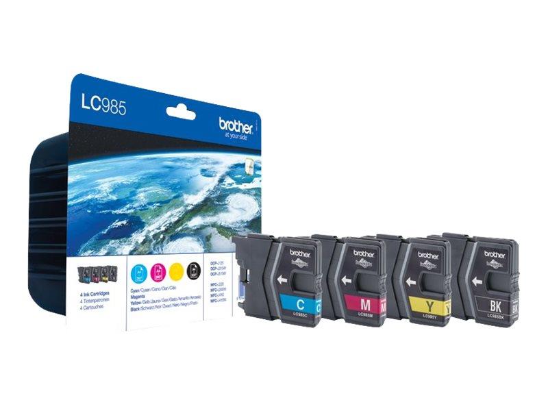 Brother LC-985VALBP inktcartridge Origineel Zwart, Cyaan, Magenta, Geel Multipack 4 stuk(s)