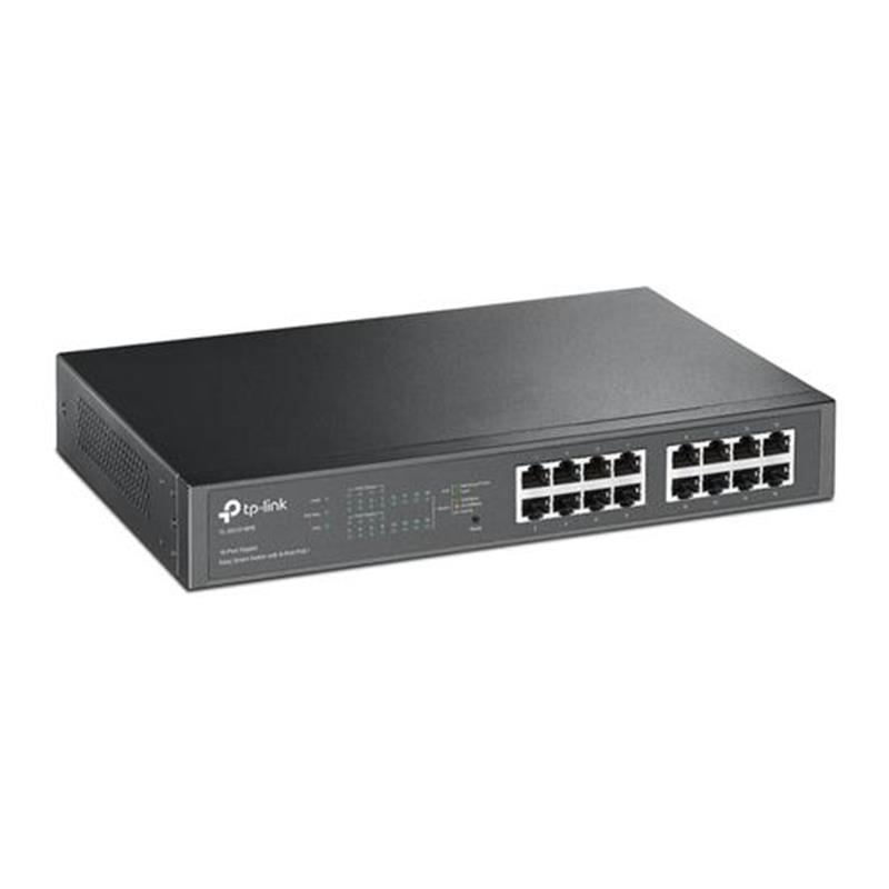 TP-LINK TL-SG1016PE netwerk-switch Managed Gigabit Ethernet (10/100/1000) Zwart Power over Ethernet (PoE)