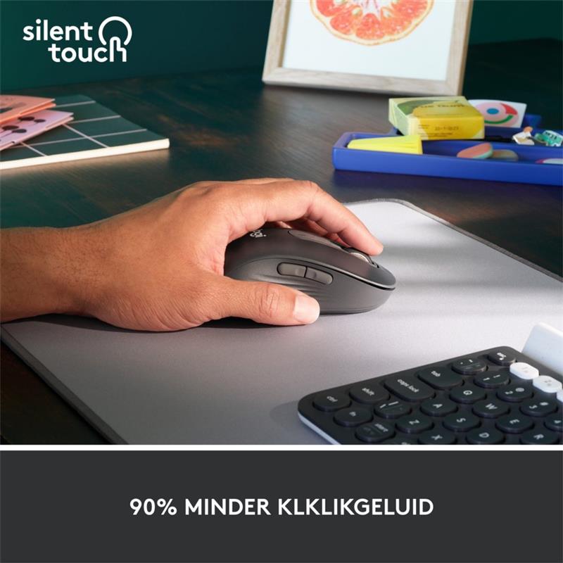 Logitech Signature M650 L Linkshandige Draadloze Muis - Voor grotere, linkerhanden, 2 jaar batterijduur, stil klikken, aanpasbare zijknoppen, Bluetoot