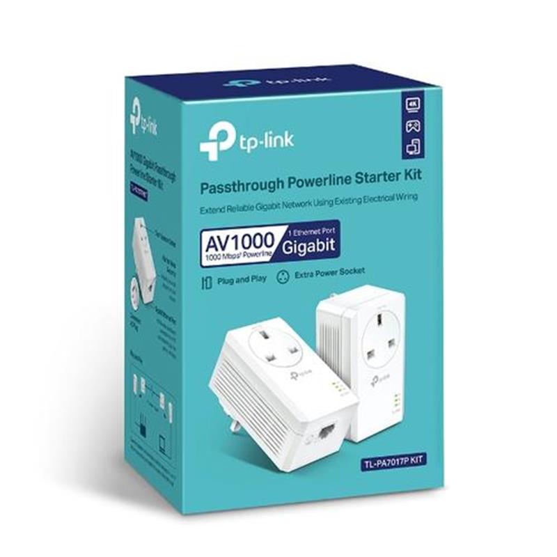 TP-LINK TL-PA7017P KIT PowerLine-netwerkadapter 1000 Mbit/s Ethernet LAN Wit 2 stuk(s)