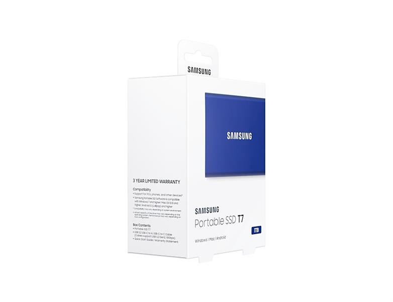 Samsung Portable SSD T7 1 TB Blauw