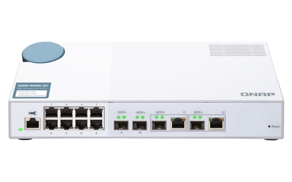 QNAP QSW-M408-2C netwerk-switch Managed L2 10G Ethernet (100/1000/10000) Wit