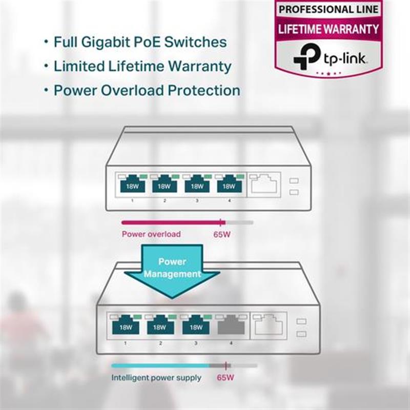 TP-LINK TL-SG1005P netwerk-switch Unmanaged Gigabit Ethernet (10/100/1000) Zwart Power over Ethernet (PoE)