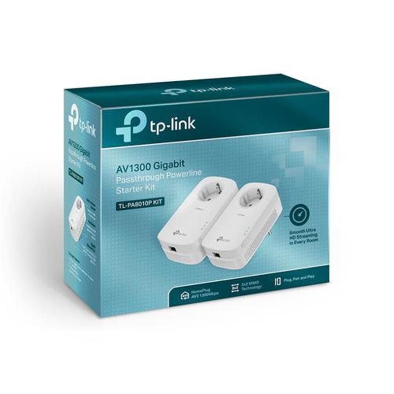 TP-LINK TL-PA8010P KIT 1300 Mbit/s Ethernet LAN Wit 2 stuk(s)