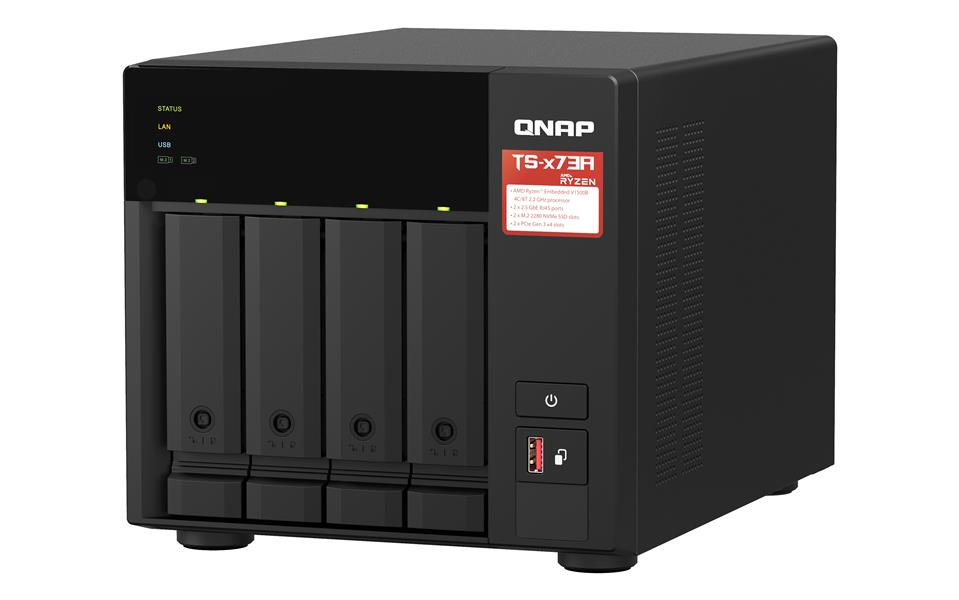 QNAP TS-473A + QSW-1105-5T Bundle Pack NAS Tower Ethernet LAN Zwart V1500B