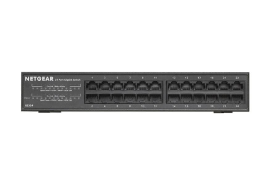 Netgear GS324 Unmanaged Gigabit Ethernet (10/100/1000) Power over Ethernet (PoE) Zwart