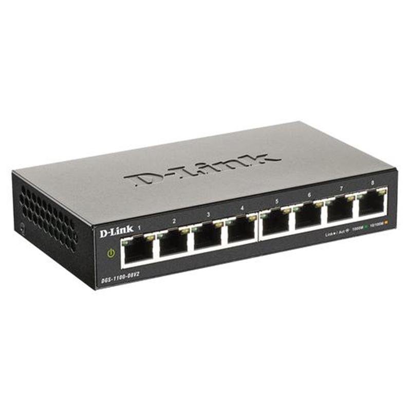 D-Link DGS-1100-08V2 netwerk-switch Managed Gigabit Ethernet (10/100/1000) Zwart