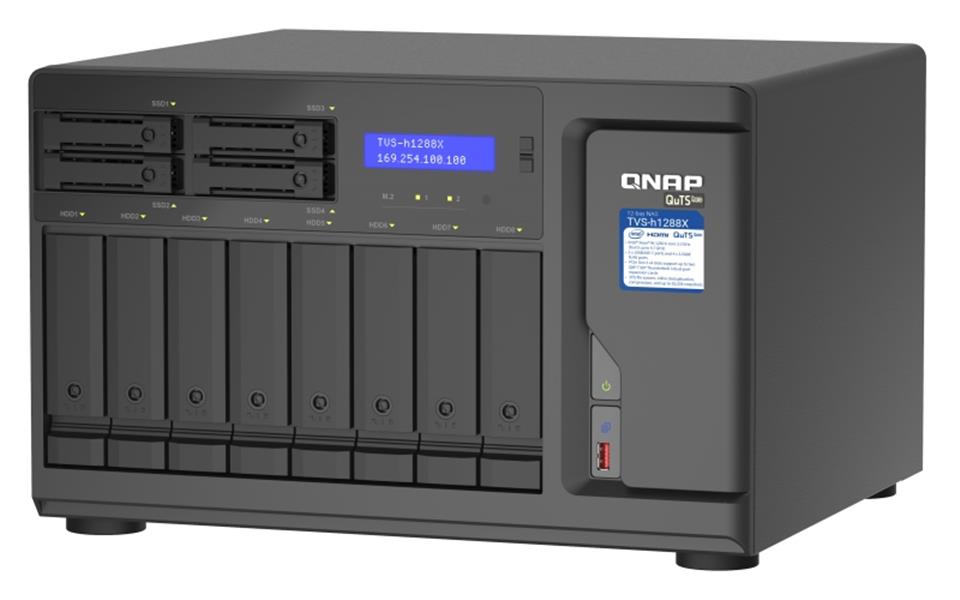 QNAP TVS-h1288X NAS Tower Ethernet LAN Zwart W-1250