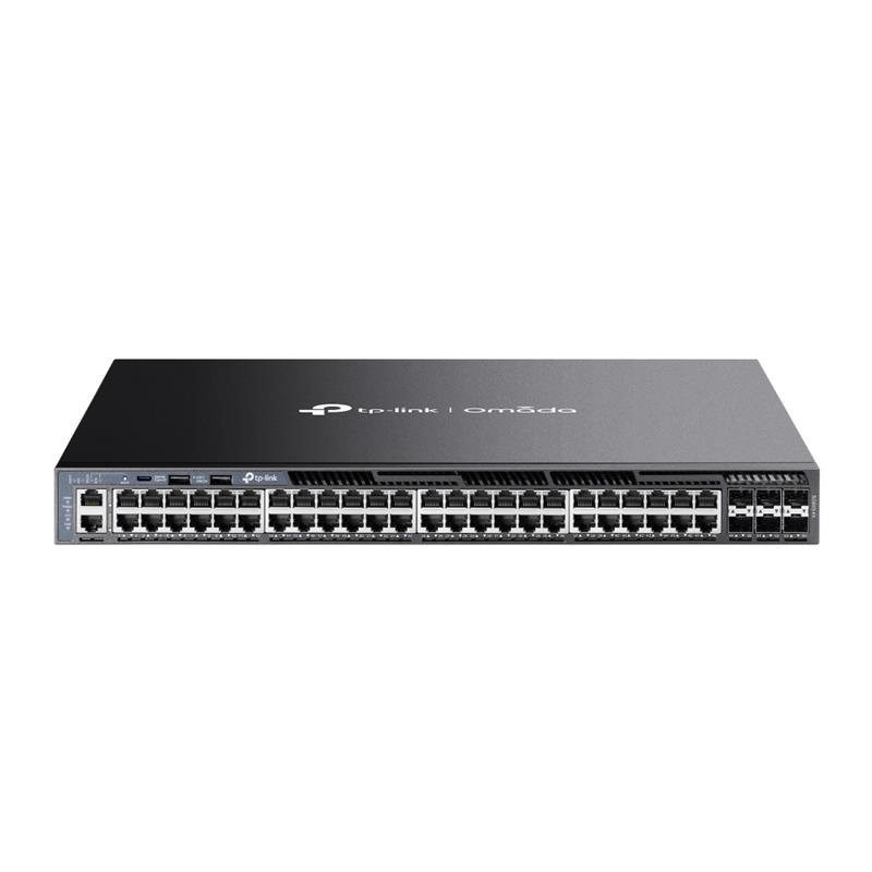 TP-LINK Switch SG6654X 48xGBit /6x10Gbit SFP+ Managed Layer 3 +++ Rack Mountable, Omada SDN, 4 Fans, Layer 3, no PoE