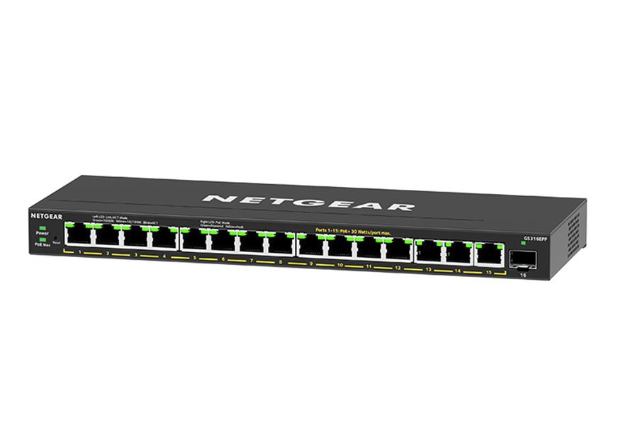 Netgear GS316EPP-100PES netwerk-switch Managed Power over Ethernet (PoE) Zwart