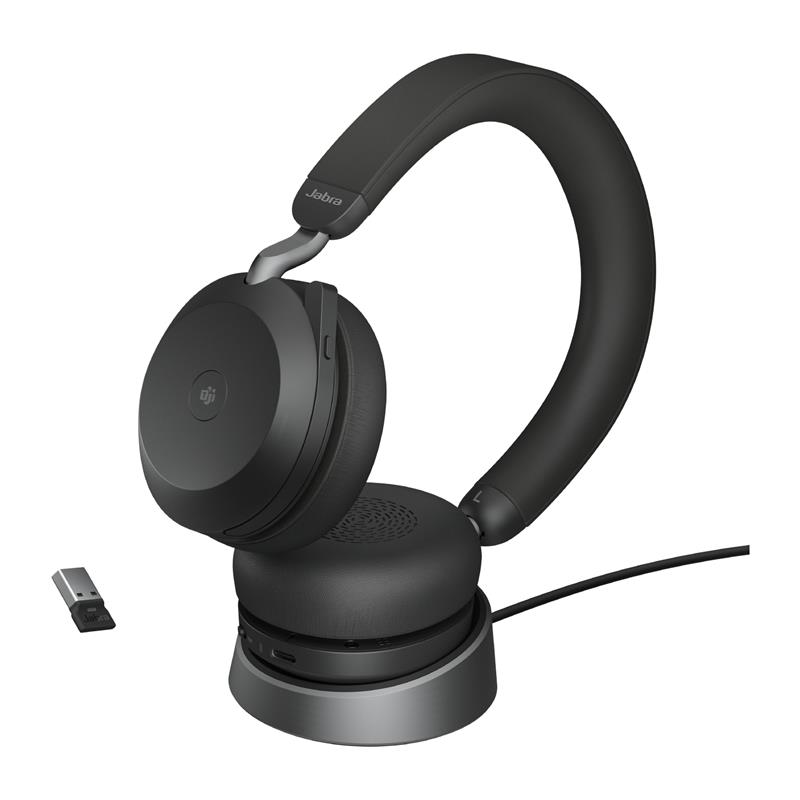 Jabra Evolve2 75 Headset Draadloos Hoofdband Kantoor/callcenter Bluetooth Oplaadhouder Zwart