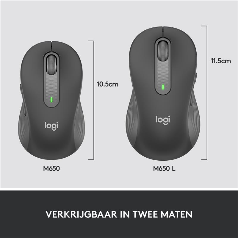 Logitech Signature M650 muis Rechtshandig RF draadloos + Bluetooth Optisch 2000 DPI