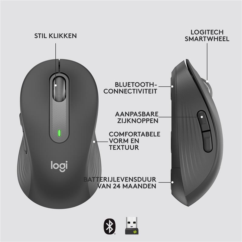 Logitech Signature M650 muis Rechtshandig RF draadloos + Bluetooth Optisch 2000 DPI