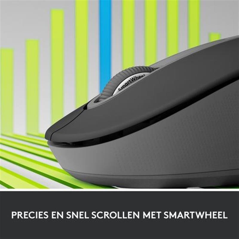 Logitech Signature M650 L Linkshandige Draadloze Muis - Voor grotere, linkerhanden, 2 jaar batterijduur, stil klikken, aanpasbare zijknoppen, Bluetoot