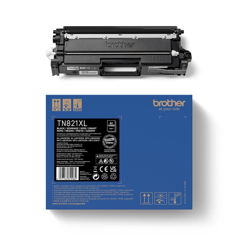 Brother TN-821XLBK tonercartridge 1 stuk(s) Origineel Zwart