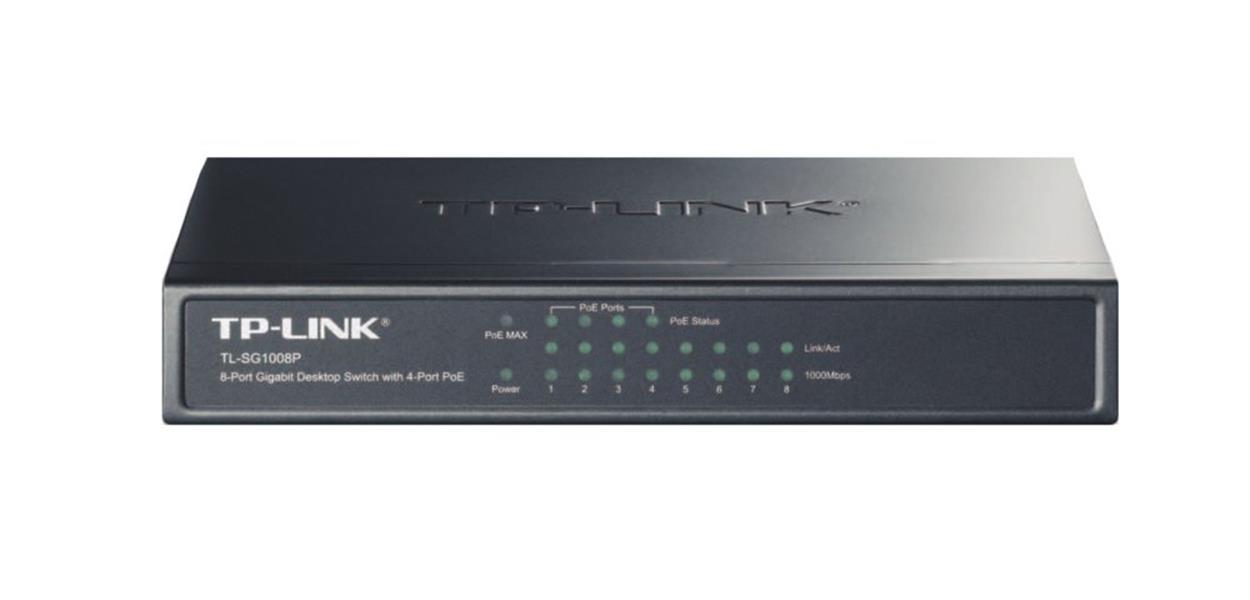 TP-LINK TL-SG1008P netwerk-switch Gigabit Ethernet (10/100/1000) Grijs Power over Ethernet (PoE)