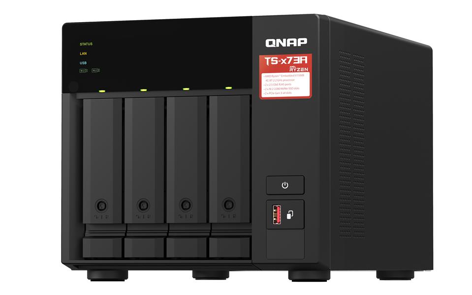 QNAP TS-473A + QSW-1105-5T Bundle Pack NAS Tower Ethernet LAN Zwart V1500B