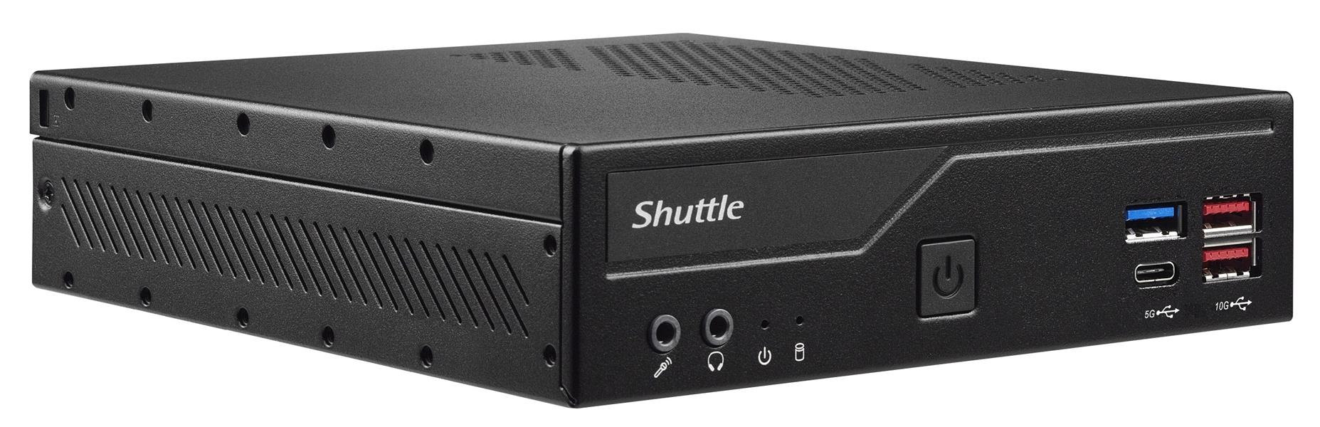 Shuttle Slim PC DH670V2 , S1700, 2x HDMI, 2x DP , 2x 2.5G LAN, 2x COM, 8x USB, 1x 2.5"", 2x M.2, 24/7 permanent gebruik, incl. VESA