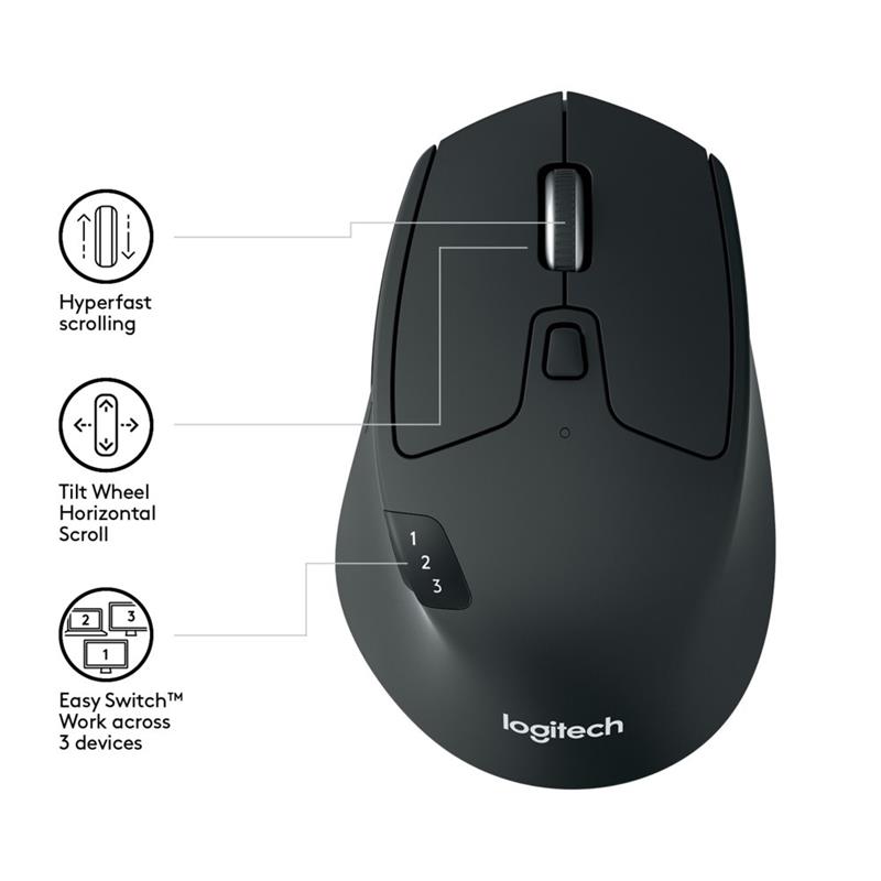 Logitech M720 muis RF draadloos + Bluetooth Optisch 1000 DPI Rechtshandig