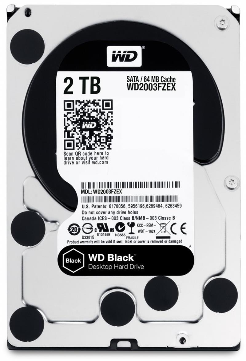 Western Digital BLACK Performance Desktop HDD 2TB 3 5 SATA3 64MB 7200RPM 164 MB s