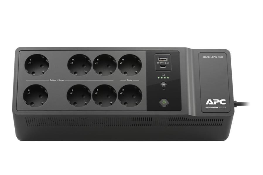 APC Back-UPS BE850G2-GR - Noodstroomvoeding 8x stopcontact, 850VA, 2 USB opladers, 1 USB datapoort