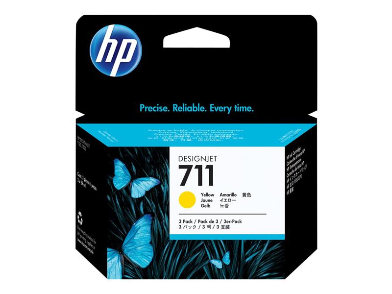 HP 711 Origineel Geel Multipack 3 stuk(s)