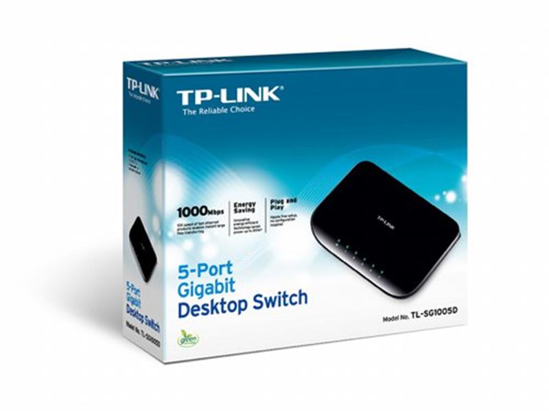 TP-LINK TL-SG1005D Unmanaged Gigabit Ethernet (10/100/1000) Zwart